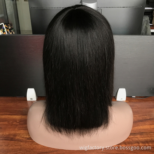 Short Bob Human Hair Bang Wig,Brazilian Hair Wigs Wholesale Prices,4x4 Remy Lace Wig bob